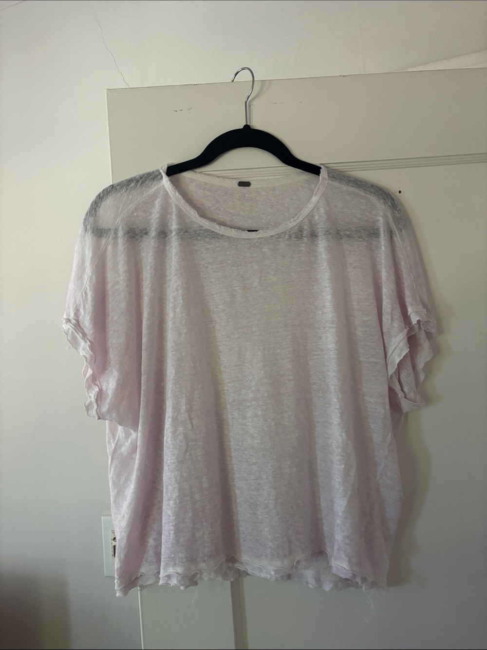 Abercrombie (YFB active wear) Light Pink Short-Sleeve Sheer Tee
